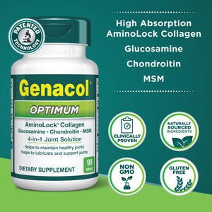 Genacol Optimum – Glucosamine, Chondroitin, MSM and Ultra-Hydrolyzed Collagen Tablets, Maintains Healthy Joints, Protects & Lubricate Cartilage, 90 Tablets (30-Day Supply) GenacolBuy Supplements Australia