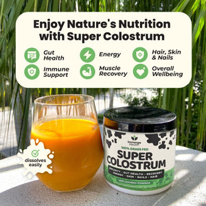 Immerge Health Super Colostrum Powder (60 Servings) β Premium Bovine Colostrum Supplement for Gut Health, Bloating & Immune Support β High IgG, 100% Grass Fed First Milking, Unflavored, Made in USA ImmergeHealth.comBuy Supplements Australia
