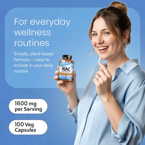 NaturaLife Labs N-Acetyl-L-Cysteine (NAC) 1600 mg ā 100 Capsules, Non-GMO & Gluten-Free (2 Pack) (2)