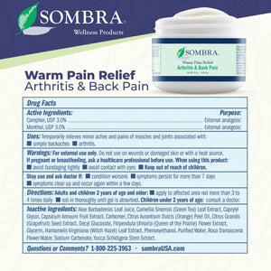Sombra Warm Therapy Gel β Warming Muscle Comfort & Tension Relief β 8oz Jar SombraBuy Supplements Australia