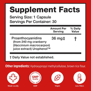 20% Bundle Utiva Cranberry PACs 30 Vegi Capsules Cranberry Supplement for Urinary Tract Health for Women and Men + Utiva D-Mannose 500mg 120 Capsules Naturally Flush The Bladder and Urinary Tract Szio+Buy Supplements Australia