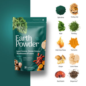 Earth Powder Daily Foundational Nutrition Supplement with 28 Greens & 10 Mushrooms | 87 Nutrients for Energy, Gut Health & Mental Clarity Earth PowderΒ buy supplements Au