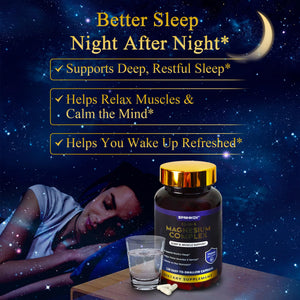 SPNHKQV Magnesium 12-in-1 Complex Supplement β 700mg High Absorption Magnesium Glycinate Capsules for Women & Men β Muscle, Nerve & Sleep Support β 120 Vegan Capsules SPNHKOVΒ buy supplements Au