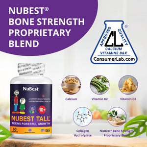 NuBest Tall 10+ Premium Bone Strength Formula, Enhanced Immunity and Overall Health for Age 10+ with Calcium, Vitamin D3, Vitamin K2, and Multivitamins | 60 Capsules | 1 Month Supply NuBestBuy Supplements Australia