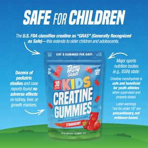TASTY GAINS Kids & Teen Creatine Gummies with Vitamin B12 for Growth Support, Easy Chew Daily Supplement, Gummy Vitamins for Kids and Teens, Ages 5+ TASTY GAINSΒ buy supplements Au