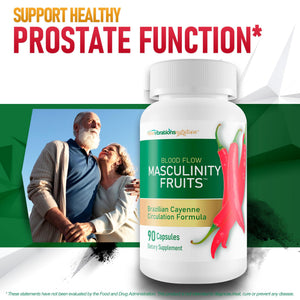 Masculinity Fruits for Bloodflow - Our Best Brazilian Blood Circulation Supplements for Men - Boost Blood Flow Circulation Supplement - Cayenne Pepper Pills Gingko Biloba Blood Flow Vitamins for Men New Vibrations Nutrition buy supplements Au
