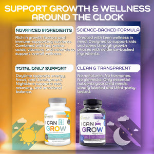 I Can Grow (3 Pack) Height Boosters for Kids 10+, Teen Vitamins for tru Height - Natural Growth Supplement for Optimal Development - Supports Bone Strength and Immune Health with Colostrum Fawelo buy supplements Au