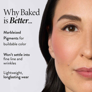 LAURA GELLER NEW YORK Baked Blush-n-Brighten for Mature Skin - 04 Cherry Custard - Powder Blush Won't Settle into Fine Lines - Buildable Natural Finish β Longlasting Formula - Made in Italy