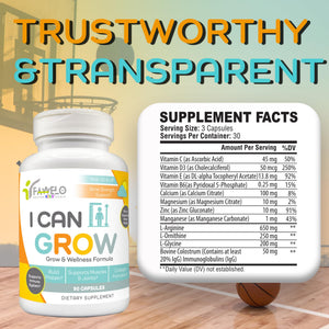 I Can Grow (3 Pack) Height Boosters for Kids 10+, Teen Vitamins for tru Height - Natural Growth Supplement for Optimal Development - Supports Bone Strength and Immune Health with Colostrum Fawelo buy supplements Au
