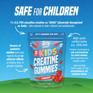 TASTY GAINS Kids & Teen Creatine Gummies with Vitamin B12 for Growth Support, Easy Chew Daily Supplement, Gummy Vitamins for Kids and Teens, Ages 5+ TASTY GAINSΒ buy supplements Au