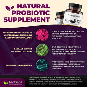 healblend Probiotic Caps Dietary Supplement Capsules, Probiotic for Women and for Men Digestive Health, Immune System Support, Non-GMO, Gluten-Free, 120 Veg Caps healblend buy supplements Au