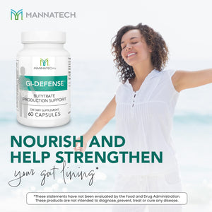 Mannatech Butyrate Supplement - Supports Gut Barrier Function, Intestinal Health, and Digestive Comfort - Promotes Short Chain Fatty Acid Production, Immune Support Supplement GI-Defense 60 Capsules Mannatech buy supplements Au