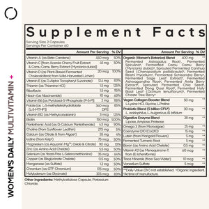 Codeage Women’s Daily Multivitamin, 25+ Vitamins & Minerals, Fermented, Organic Whole Foods, Probiotics Supplement - Vitamin A, B, C, D, E & K, Omega 3, Zinc – Vegan - 120 Capsules CodeageBuy Supplements Australia