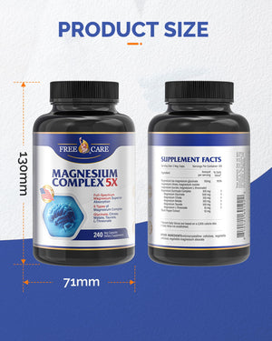 820mg Magnesium Complex 240 Veggie Capsules,for Women & Men with Magnesium Glycinate,Citrate, Malate,Taurate & L-Threonate for Sleep, Mood, Muscle Relaxation & Nerve Function Vegan Friendly, Non-GMO FreeCare buy supplements Au
