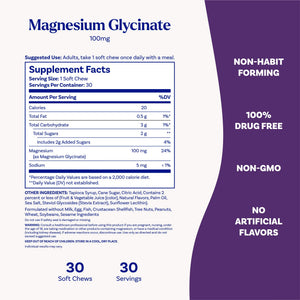 Natrol Magnesium Glycinate Supplements 100mg, Cherry Lemon Soft Chews for Healthy Sleep and Body, Magnesium Glycinate 100mg, Up to a 30 Day Supply NatrolBuy Supplements Australia