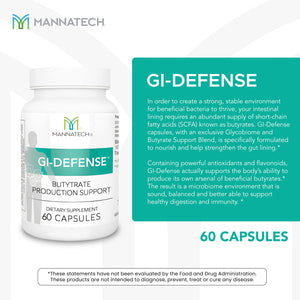 Mannatech Butyrate Supplement - Supports Gut Barrier Function, Intestinal Health, and Digestive Comfort - Promotes Short Chain Fatty Acid Production, Immune Support Supplement GI-Defense 60 Capsules Mannatech buy supplements Au