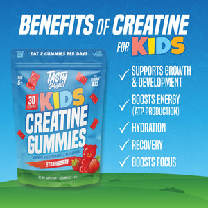TASTY GAINS Kids & Teen Creatine Gummies with Vitamin B12 for Growth Support, Easy Chew Daily Supplement, Gummy Vitamins for Kids and Teens, Ages 5+ TASTY GAINSΒ buy supplements Au