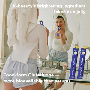 EASY TOMORROW - Natural Energy & Morning Vitality Jelly Stick - Daily Korean Skin Health Supplement & After Drinking Support with DHM & Glutathione - K-Beauty Inspired (White Grape Flavor, 20 Sticks) EASY TOMORROWÂ buy supplements Au