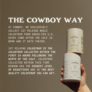 Cowboy - The Exclusive 1st Milking, Whole, Grass Fed Colostrum Supplement for Full Body Health - Sugar Free Bovine Colostrum Powder Packed with Bioactive(Vanilla & Chocolate) Nutrients COWBOY COLOSTRUM buy supplements Au
