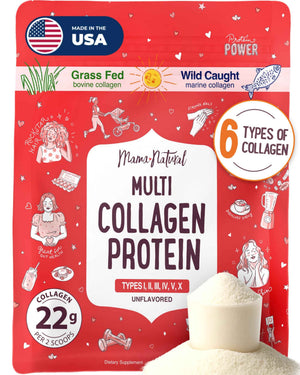 Multi Collagen Protein Powder Type I II III IV V X - Unflavored & Hydrolyzed 16Oz Pure Collagen Peptides Powder - Grass Fed Beef, Wild Fish Marine