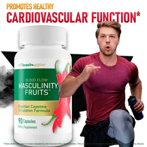 Masculinity Fruits for Bloodflow - Our Best Brazilian Blood Circulation Supplements for Men - Boost Blood Flow Circulation Supplement - Cayenne Pepper Pills Gingko Biloba Blood Flow Vitamins for Men New Vibrations Nutrition buy supplements Au