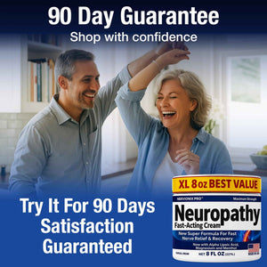 Neuropathy Nerve Relief Cream – Extra Large 8 oz – Maximum Strength for Feet Hands Legs Toes Back – Natural Ingredients Arnica Aloe Vera MSM Vitamins