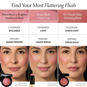 LAURA GELLER NEW YORK Baked Blush-n-Brighten for Mature Skin - 04 Cherry Custard - Powder Blush Won't Settle into Fine Lines - Buildable Natural Finish β Longlasting Formula - Made in Italy