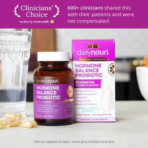 Daily Nouri Hormone Balance Probiotics for Women | Hormone Balance for Women | PMS, Hormonal Acne, & Bloating Support | 7 Clinically Studied Strains + Omega | 30-Day Supply Daily NouriΒ buy supplements Au