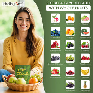 Fruits & Veggies Sugar-Free Gummies - 27 Whole Foods - Equals 3 Servings of Fruits & Vegetables - Improve Energy, Focus & Immune Function - Fiber - Antioxidants - Organic Ingredients - 14 Packets Healthy OneΒ buy supplements Au