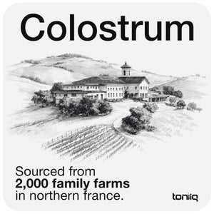 Toniiq Bovine Colostrum Powder Supplement 2000mg - 50% IgG for Gut Health, Immune Support & Skin - French Colostrum Farm-to-Jar Traceable
