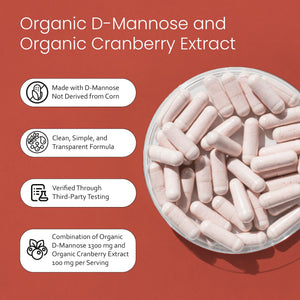 NaturaLife Labs Organic D-Mannose 1300 mg with Organic Cranberry Extract 100 mg per Serving ā 100 Capsules ā Non-GMO, Gluten-Free, Vegan NaturaLife LabsBuy Supplements Australia