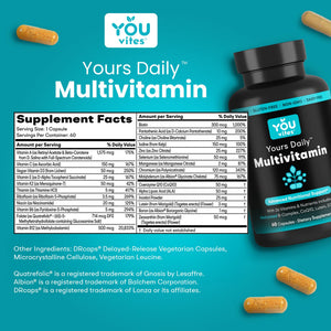 You Vites - Methylated Multivitamin for Men and Women, Methyl Multi Without Iron - 60 Capsules, MTHFR Supplement with Methyl B12, Methylfolate (5-MTHF), CoQ10 for Energy, Heart and Mood Support You Vites buy supplements Au