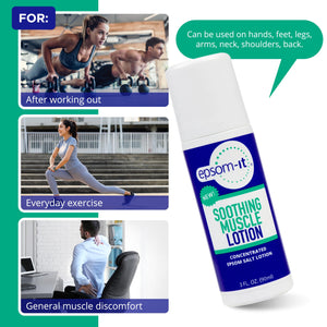 EPSOM-IT Soothing Muscle Lotion - Roll On Epsom Salt Lotion with Arnica for Muscle Stiffness, Leg, Knees and Feet Discomfort, Topical Magnesium Cream, 3oz, 2-Pack EPSOM-ITBuy Supplements Australia