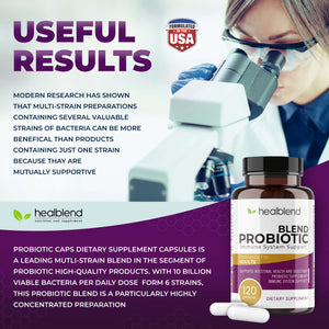 healblend Probiotic Caps Dietary Supplement Capsules, Probiotic for Women and for Men Digestive Health, Immune System Support, Non-GMO, Gluten-Free, 120 Veg Caps healblend buy supplements Au