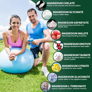 Magnesium Supplement with 9 Forms of High Absorption Magnesium Glycinate, L-threonate, Citrate, Malate and More for Muscle, Brain Support, Non-GMO, Gluten & Soy Free, 60 Capsules Simlike buy supplements Au