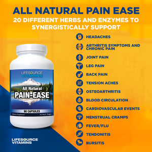 LifeSource Vitamins All Natural Pain Ease ā 20 Synergistic Herbs and Enzymes That Naturally & Safely Support: Headaches & Migraines - Knees ā Shoulders ā Joints ā Leg Pain ā Tension LifeSource VitaminsBuy Supplements Australia