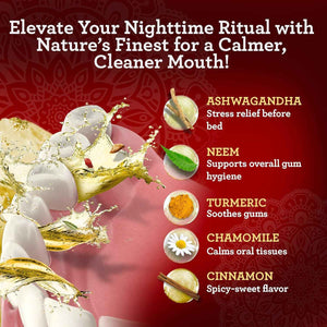 GuruNanda Cinnamon Oil Pulling Mouthwash, Promotes Calmness, with Neem & Ashwagandha for Fresh Breath & Happy Gums, Alcohol-Free, 16 Oz