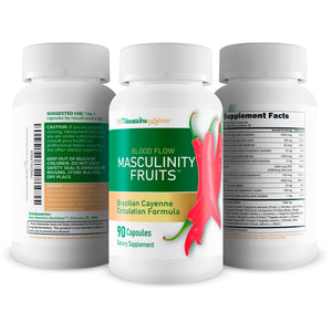 Masculinity Fruits for Bloodflow - Our Best Brazilian Blood Circulation Supplements for Men - Boost Blood Flow Circulation Supplement - Cayenne Pepper Pills Gingko Biloba Blood Flow Vitamins for Men New Vibrations Nutrition buy supplements Au