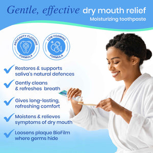 SALIVEA Dry Mouth Toothpaste (2 Pack) β 4.3 oz Each, Anticavity Fluoride, Natural Salivary Enzymes, Xylitol & Calcium, SLS-Free,