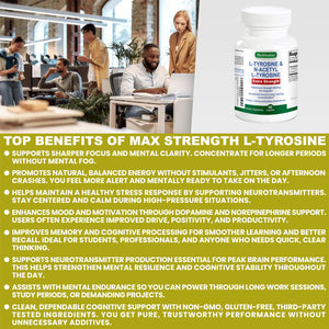 Max Strength L Tyrosine Supplement & N Acetyl L Tyrosine Peak Focus, Alertness, Concentration, Body & Mind Energy. L-Tyrosine 850mg Per 1 Capsule. A Well-Being Nutrient Boost For Performance BioWisdom NutraceuticalsΒ buy supplements Au