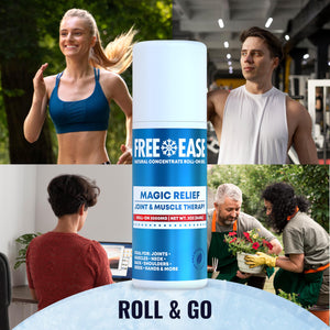 Free-Ease Magic Relief Roller β Nerve Joint and Muscle Pain Relief Roll On β Fast Cooling Therapy for Back, Neck, Shoulder, Knee Pain - Supports Joint Flexibility and Overall Mobility - Made in USA FREE EASEBuy Supplements Australia