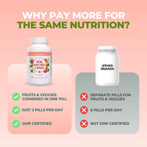 Vital Super Fruits & Veggies - Daily Superfood Capsules for Adults - Fruit & Vegetable Supplements to Boost Immunity & Energy - 2-in-1 Formula for Overall Wellness VITAL NUTRITIVE buy supplements Au