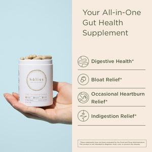 HOLISS Daily Gut Health Capsules – 8-in-1 All Natural Supplement, Lemon Balm, Bloat & Gas Relief, GI Lining Repair, Leaky Gut & Digestive Support – 60 Capsules HOLISS buy supplements Au