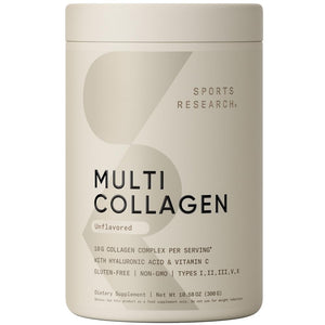 Sports Research Multi Collagen Protein Powder (Type I, II, III, V, X) with Hyaluronic Acid + Vitamin C | 5 Types of Food Based Collagen, 30 Servings (Unflavored) Sports Research buy supplements Au