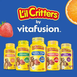 L’il Critters Gummy Vites No Sugar Added Daily Gummy Multivitamin for Ages 2+ Toddlers & Kids, Vitamin C, D3 for Immune Lil Critters