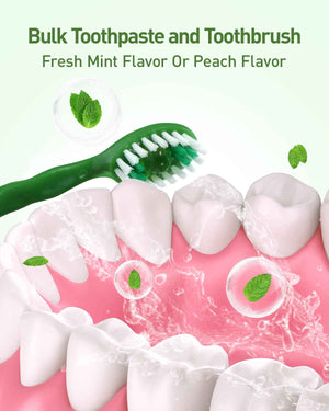 nicedae Disposable Mini Travel Toothbrush Bulk with Toothpaste 5in1 60Ct Portable Toothbrushes Set Floss Pick Tongue Scraper Cruise