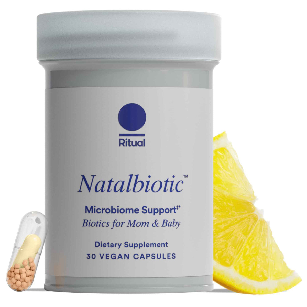 Ritual Prenatal Probiotics For Women - Support Microbiome, Gut, Digestive, Vaginal, and Baby’s Immune Health** - Natalbiotic For TTC, Pregnancy, Postpartum - Vegan - Citrus - 30 Capsules - 30 Servings