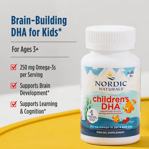 Nordic Naturals Children’s DHA, Strawberry - 90 Mini Chewable Soft Gels for Kids - 250 mg Omega-3 with EPA & DHA - Brain Development & Function - Non-GMO - 22 Servings (Pack of 2) Nordic NaturalsBuy Supplements Australia