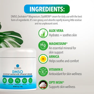 Dr. Robaina DMSO Cream - 99.9% Pure DMSO Pharmaceutical Grade | Formula with Zechstein Magnesium, Arnica, Aloe Vera, Vitamin E - 4 oz Dr. Robaina buy supplements Au