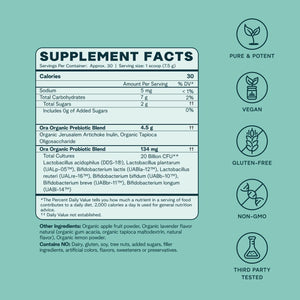Ora Organic Prebiotic and Probiotic Powder Supplement - 20 Billion Probiotics, 7 Strains for Best Prebiotic Powder, Non-GMO, Probiotics for Women, Men & Kids - Lavender Lemonade Flavor, 30 Servings Ora Organic buy supplements Au